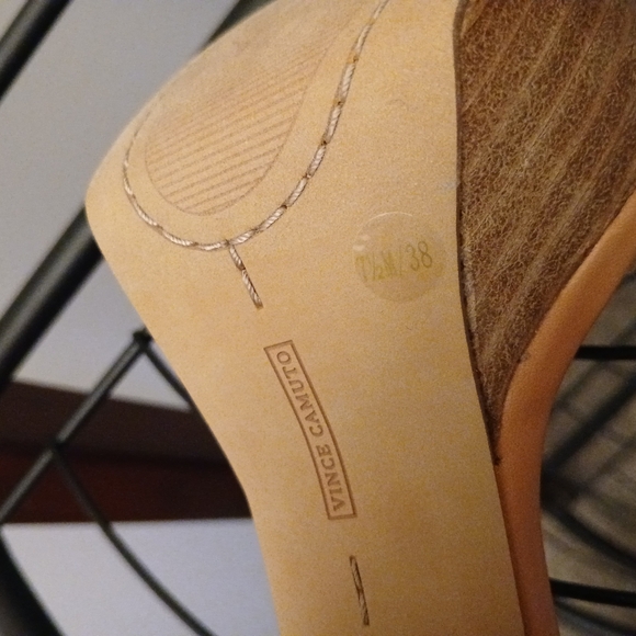 Vince Camuto Tan and Blue Wedge Sandals - Picture 3 of 4